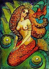 Big Fish Mermaid - ACEO Giclee